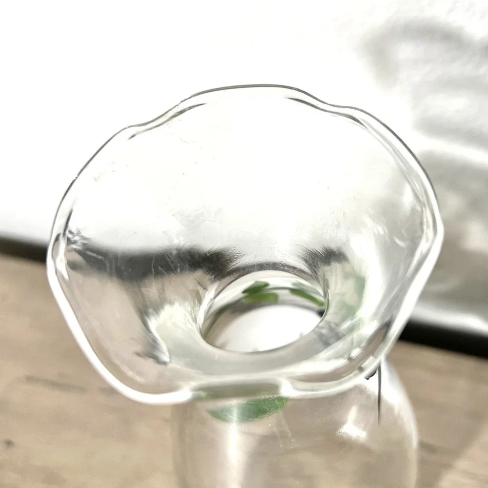 Vtg Hand Painted Glass Bud Vase 6.75